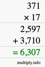 How to calculate 371 times 17 using long multiplication How to calculate 371 times 17 using long multiplication