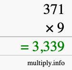 How to calculate 371 times 9 using long multiplication How to calculate 371 times 9 using long multiplication