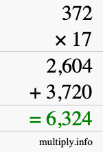 How to calculate 372 times 17 using long multiplication How to calculate 372 times 17 using long multiplication