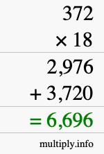 How to calculate 372 times 18 using long multiplication How to calculate 372 times 18 using long multiplication