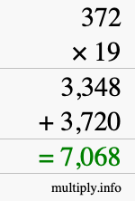 How to calculate 372 times 19 using long multiplication How to calculate 372 times 19 using long multiplication
