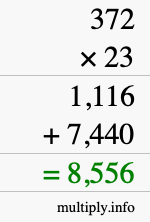 How to calculate 372 times 23 using long multiplication How to calculate 372 times 23 using long multiplication