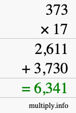 How to calculate 373 times 17 using long multiplication How to calculate 373 times 17 using long multiplication