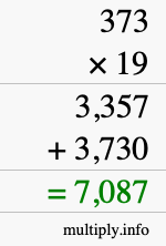How to calculate 373 times 19 using long multiplication How to calculate 373 times 19 using long multiplication