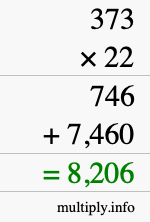 How to calculate 373 times 22 using long multiplication How to calculate 373 times 22 using long multiplication