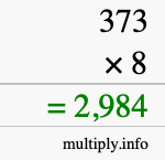 How to calculate 373 times 8 using long multiplication How to calculate 373 times 8 using long multiplication