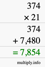 How to calculate 374 times 21 using long multiplication How to calculate 374 times 21 using long multiplication