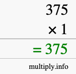 How to calculate 375 times 1 using long multiplication