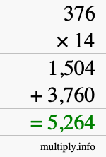 How to calculate 376 times 14 using long multiplication How to calculate 376 times 14 using long multiplication