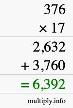 How to calculate 376 times 17 using long multiplication How to calculate 376 times 17 using long multiplication