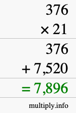 How to calculate 376 times 21 using long multiplication How to calculate 376 times 21 using long multiplication
