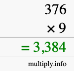 How to calculate 376 times 9 using long multiplication How to calculate 376 times 9 using long multiplication