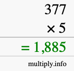 How to calculate 377 times 5 using long multiplication How to calculate 377 times 5 using long multiplication
