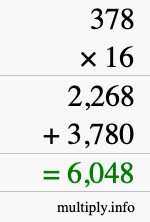 How to calculate 378 times 16 using long multiplication How to calculate 378 times 16 using long multiplication