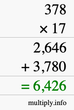How to calculate 378 times 17 using long multiplication How to calculate 378 times 17 using long multiplication