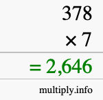 How to calculate 378 times 7 using long multiplication How to calculate 378 times 7 using long multiplication