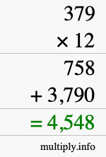 How to calculate 379 times 12 using long multiplication How to calculate 379 times 12 using long multiplication