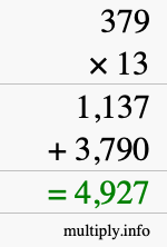How to calculate 379 times 13 using long multiplication How to calculate 379 times 13 using long multiplication