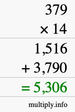 How to calculate 379 times 14 using long multiplication How to calculate 379 times 14 using long multiplication