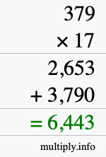 How to calculate 379 times 17 using long multiplication How to calculate 379 times 17 using long multiplication