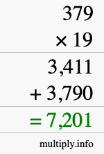 How to calculate 379 times 19 using long multiplication How to calculate 379 times 19 using long multiplication