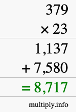 How to calculate 379 times 23 using long multiplication How to calculate 379 times 23 using long multiplication