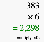 How to calculate 383 times 6 using long multiplication How to calculate 383 times 6 using long multiplication