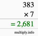 How to calculate 383 times 7 using long multiplication How to calculate 383 times 7 using long multiplication