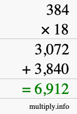How to calculate 384 times 18 using long multiplication How to calculate 384 times 18 using long multiplication