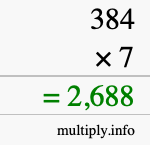How to calculate 384 times 7 using long multiplication How to calculate 384 times 7 using long multiplication