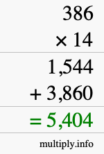 How to calculate 386 times 14 using long multiplication How to calculate 386 times 14 using long multiplication