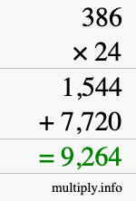 How to calculate 386 times 24 using long multiplication How to calculate 386 times 24 using long multiplication