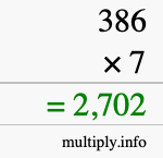 How to calculate 386 times 7 using long multiplication How to calculate 386 times 7 using long multiplication