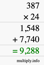How to calculate 387 times 24 using long multiplication How to calculate 387 times 24 using long multiplication