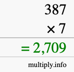 How to calculate 387 times 7 using long multiplication How to calculate 387 times 7 using long multiplication