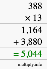 How to calculate 388 times 13 using long multiplication How to calculate 388 times 13 using long multiplication