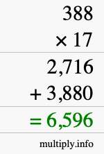 How to calculate 388 times 17 using long multiplication How to calculate 388 times 17 using long multiplication