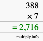 How to calculate 388 times 7 using long multiplication How to calculate 388 times 7 using long multiplication