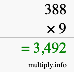 How to calculate 388 times 9 using long multiplication How to calculate 388 times 9 using long multiplication