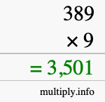 How to calculate 389 times 9 using long multiplication How to calculate 389 times 9 using long multiplication