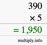 How to calculate 390 times 5 using long multiplication How to calculate 390 times 5 using long multiplication