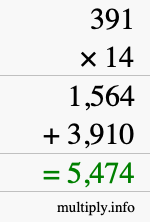 How to calculate 391 times 14 using long multiplication How to calculate 391 times 14 using long multiplication