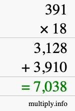 How to calculate 391 times 18 using long multiplication How to calculate 391 times 18 using long multiplication