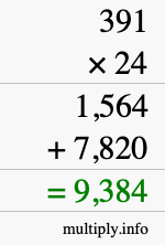 How to calculate 391 times 24 using long multiplication How to calculate 391 times 24 using long multiplication