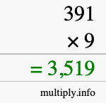 How to calculate 391 times 9 using long multiplication How to calculate 391 times 9 using long multiplication