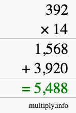 How to calculate 392 times 14 using long multiplication How to calculate 392 times 14 using long multiplication