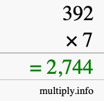 How to calculate 392 times 7 using long multiplication How to calculate 392 times 7 using long multiplication