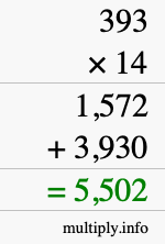 How to calculate 393 times 14 using long multiplication How to calculate 393 times 14 using long multiplication