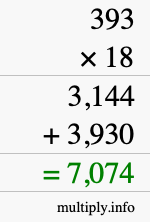 How to calculate 393 times 18 using long multiplication How to calculate 393 times 18 using long multiplication