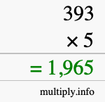 How to calculate 393 times 5 using long multiplication How to calculate 393 times 5 using long multiplication